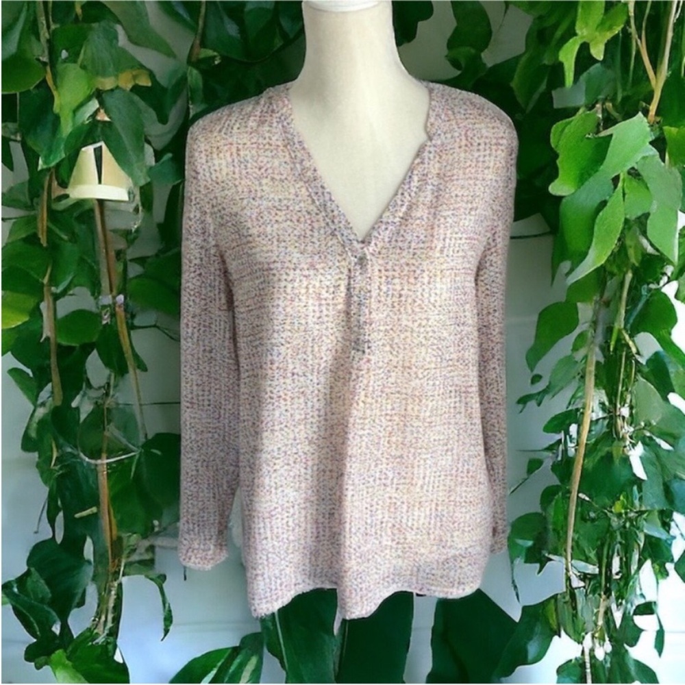 Liz Claiborne Multi-Colored Pattern Sheer Blouse